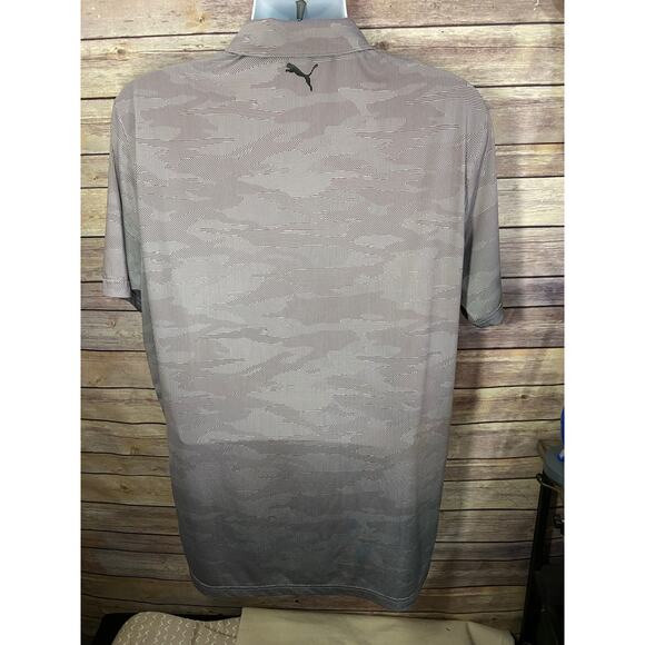 Puma Tennis Polo Shirt – Gray Performance Stretch Men’s Large Voli America - Picture 2 of 9